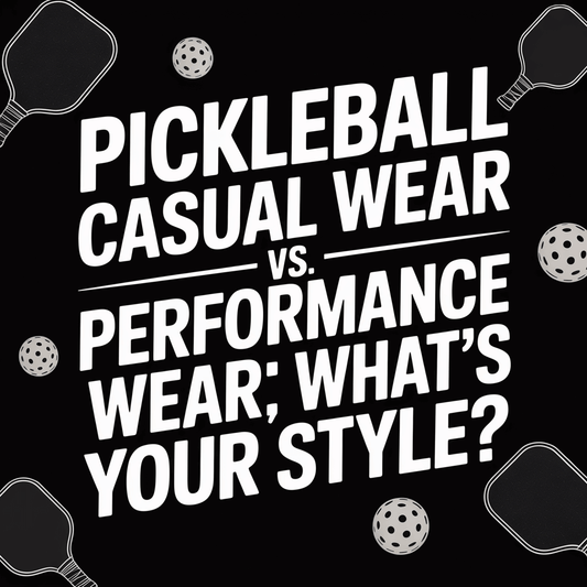 Graphic comparing pickleball casual and performance wear styles for players.