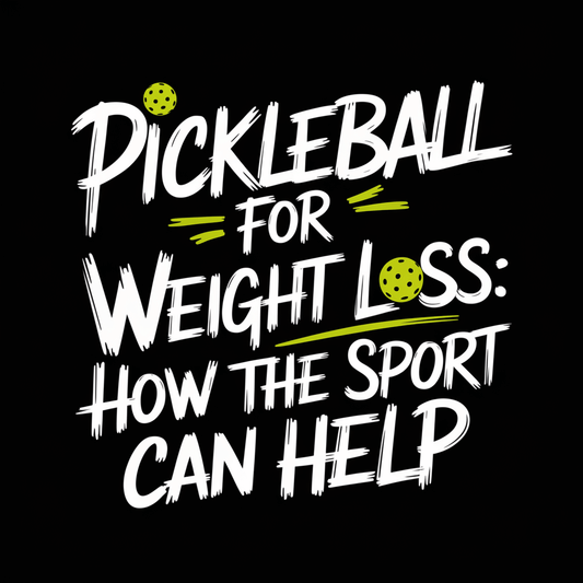 Text graphic featuring 'Pickleball for Weight Loss: How the Sport Can Help' on a black background.