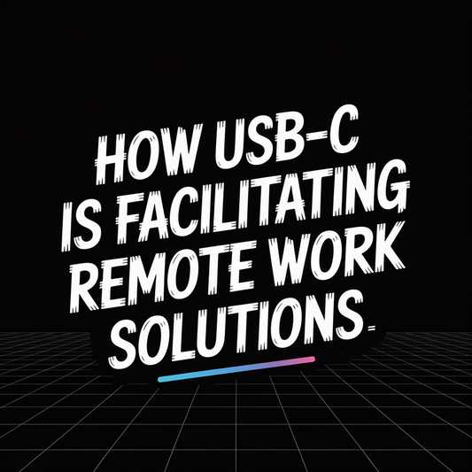 Text graphic on how USB-C is facilitating remote work solutions against a black background.