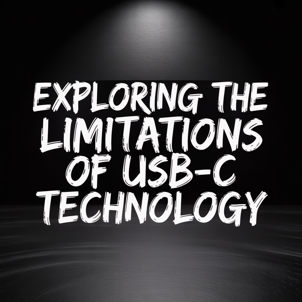 Text graphic exploring the limitations of USB-C technology on a dark background.