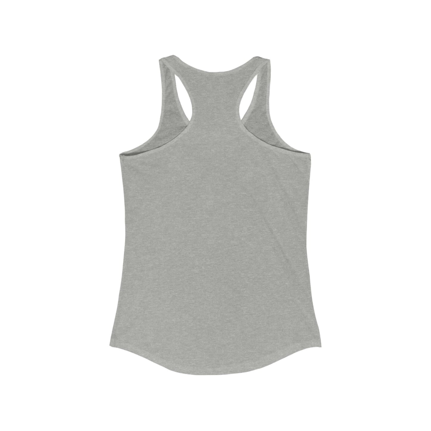 Women's grey racerback tank top from No Mercy FO Pickleball Series, ideal for sporty and stylish court performance.