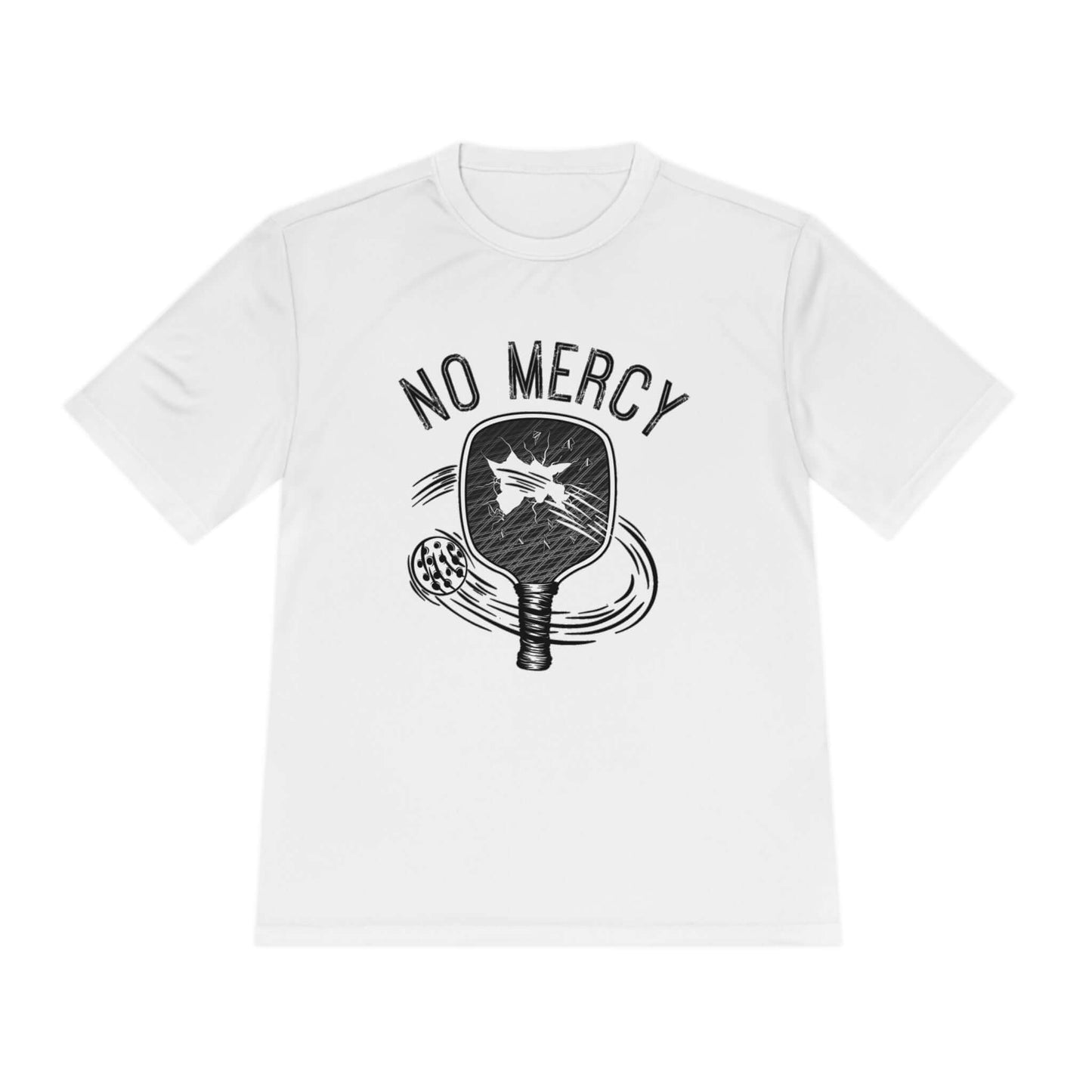 "No Mercy Pickleball Performance Dry-Fit T-Shirt with Paddle Graphic"