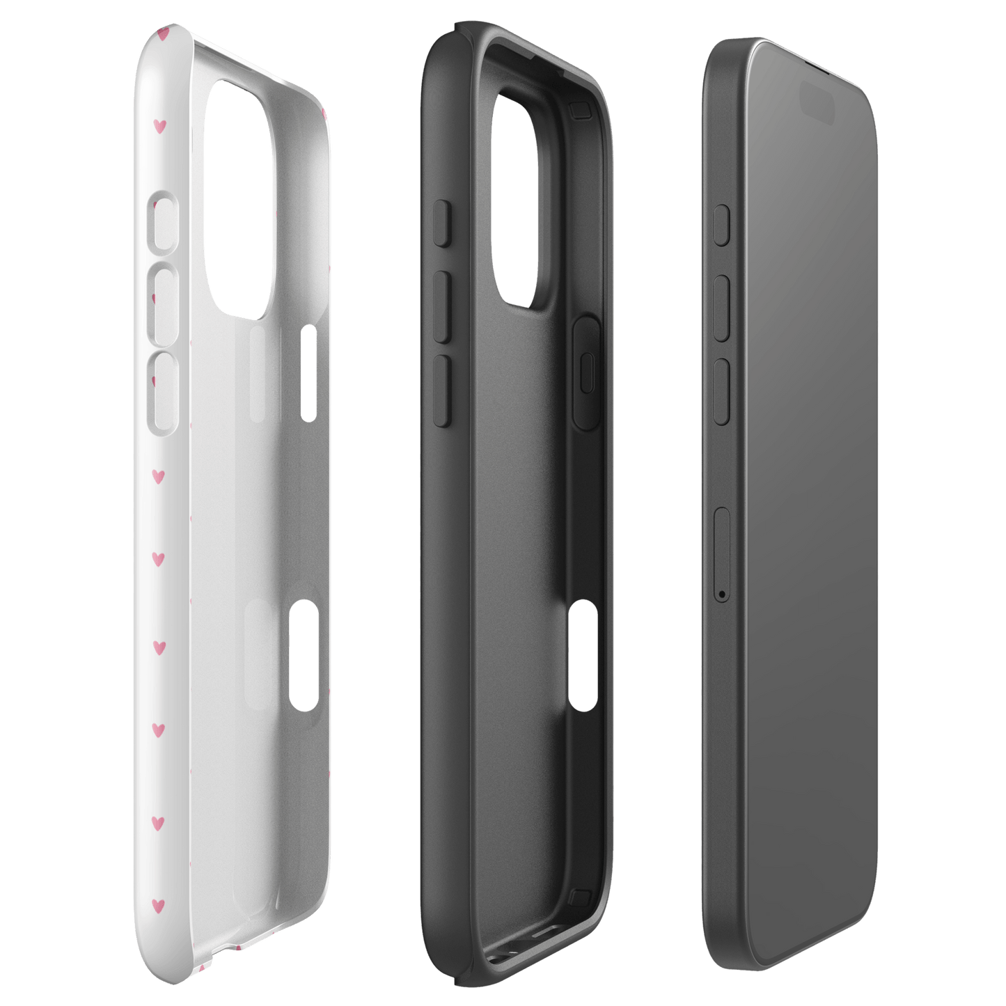 Phone Case for iPhone Heart-Dot Pattern, showcasing playful heart design on a stylish, minimalist cover in a polka-dot style.