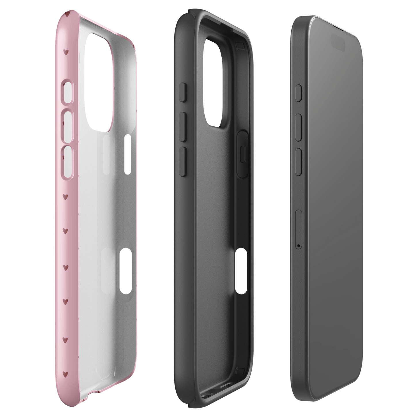 Phone Case for iPhone with Heart-Dot Pattern, showcasing a playful polka-dot style with tiny hearts on a bold background.