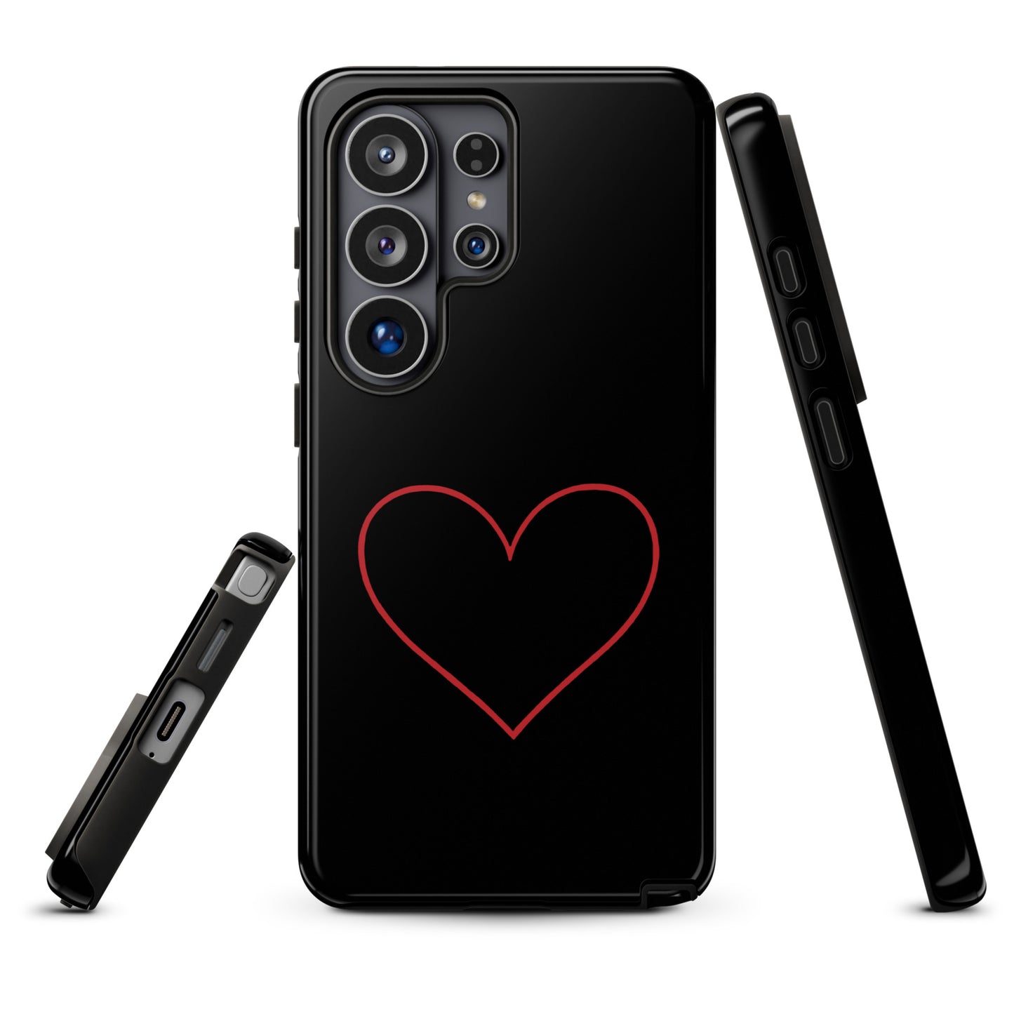 Phone Case for Samsung Galaxy with minimalist crimson heart design, modern and sleek protection accessory, bold yet understated elegance.