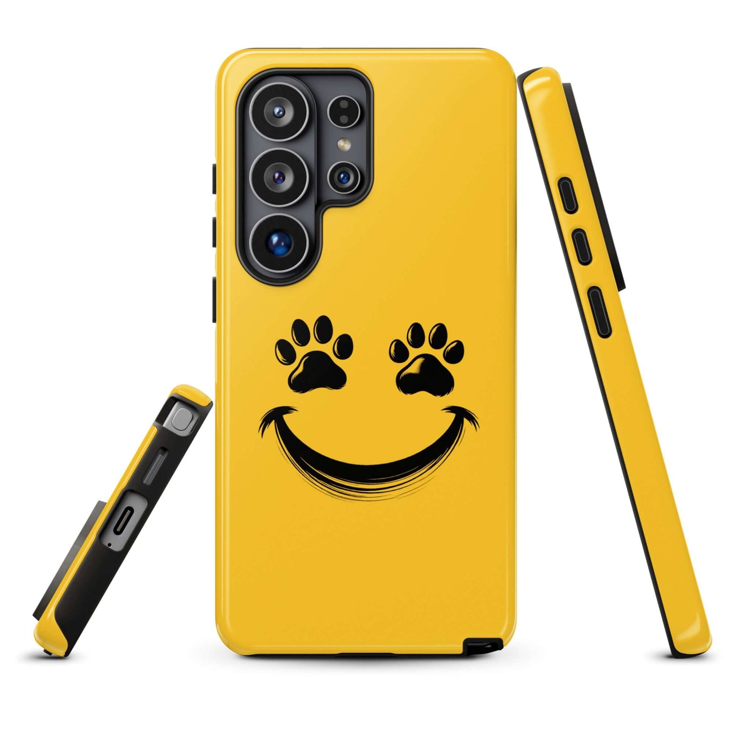 Phone Case for Samsung Galaxy with smiley paw print design for pet lovers