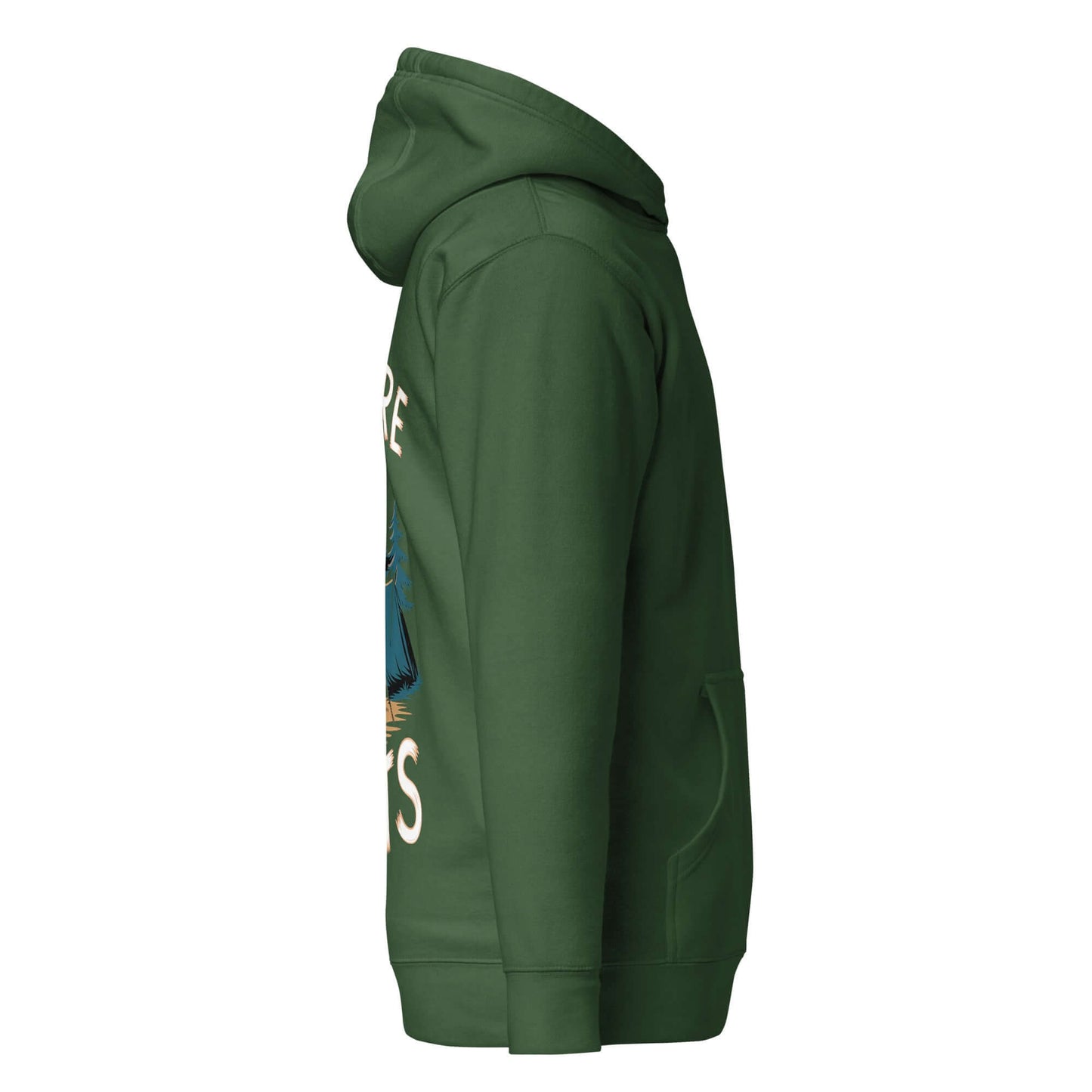 Side view of Adult Unisex Hoodie - ASM - Camping Standard Edition in green, symbolizing Troop 262 leadership and style.