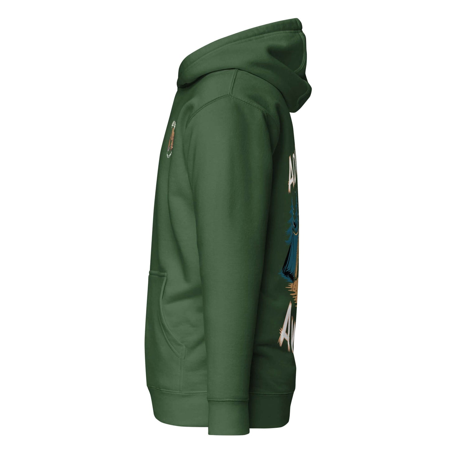 Adult Unisex Hoodie - ASM - Camping Standard Edition in green, showcasing the side design and cozy fit for Scout leaders.