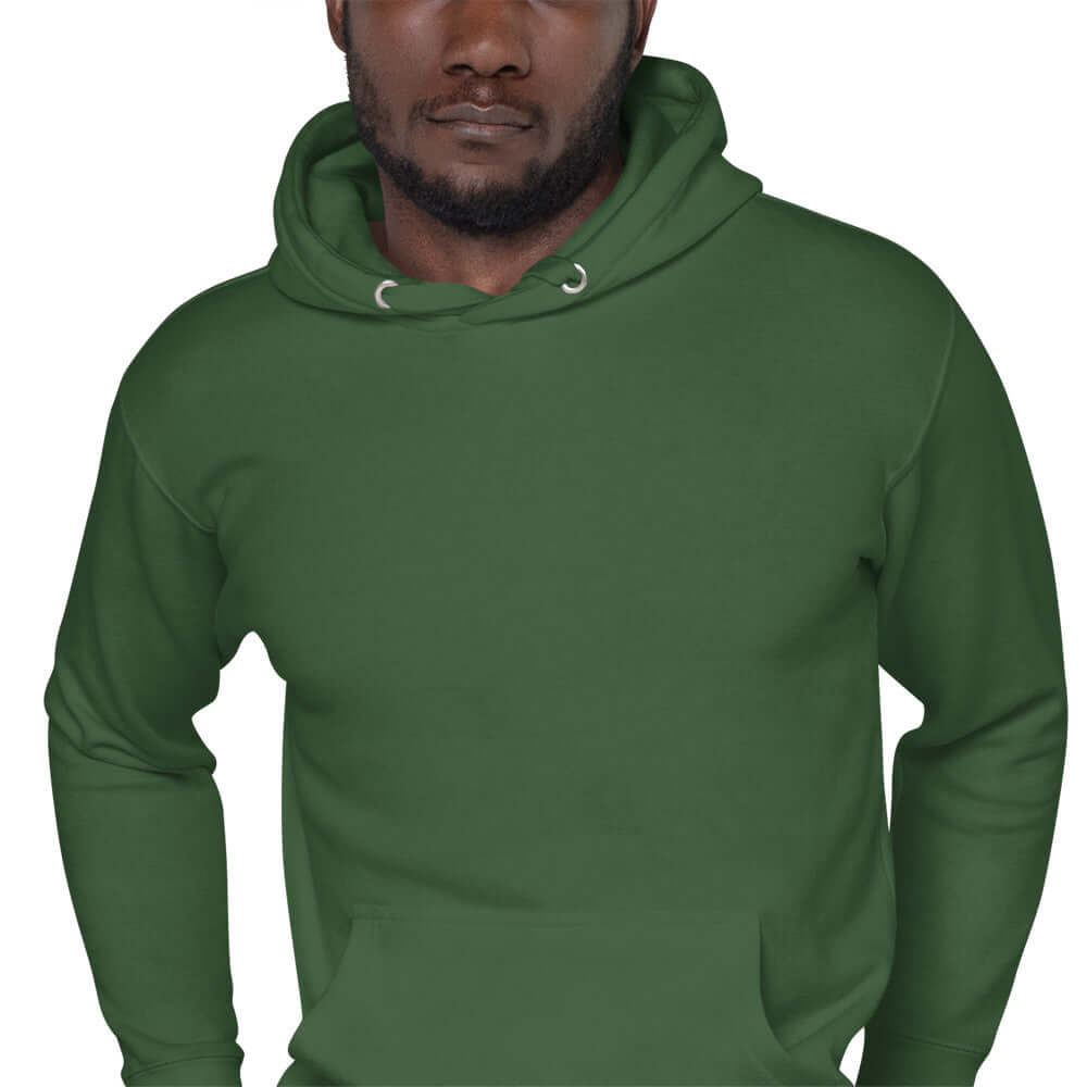 Adult unisex green hoodie for Assistant Scout Master, featuring a comfortable fit and modern design.