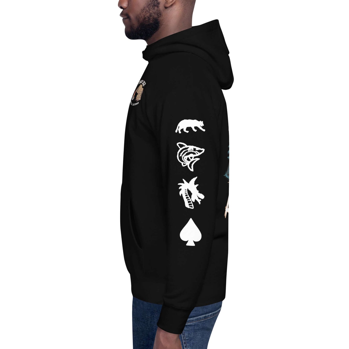 Adult Unisex Hoodie with unique animal graphics and classic streetwear design, perfect for comfort and style.