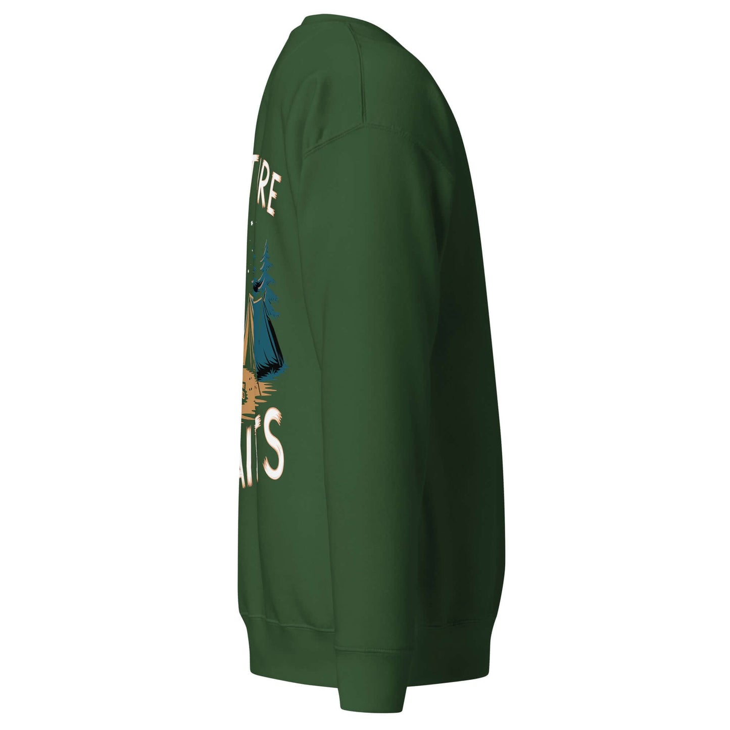 Side view of Adult Unisex Premium Sweatshirt in green for Troop 262, featuring a stylish design and superior comfort.