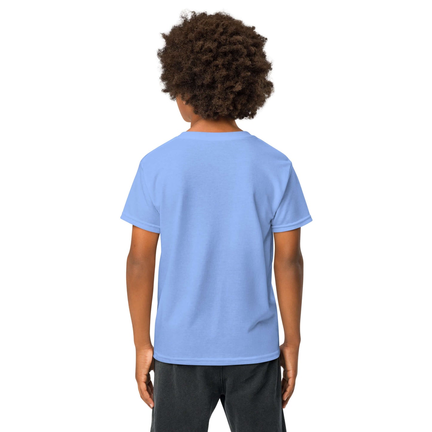 Youth moisture-wicking t-shirt in light blue, perfect for active days and styles for kids.
