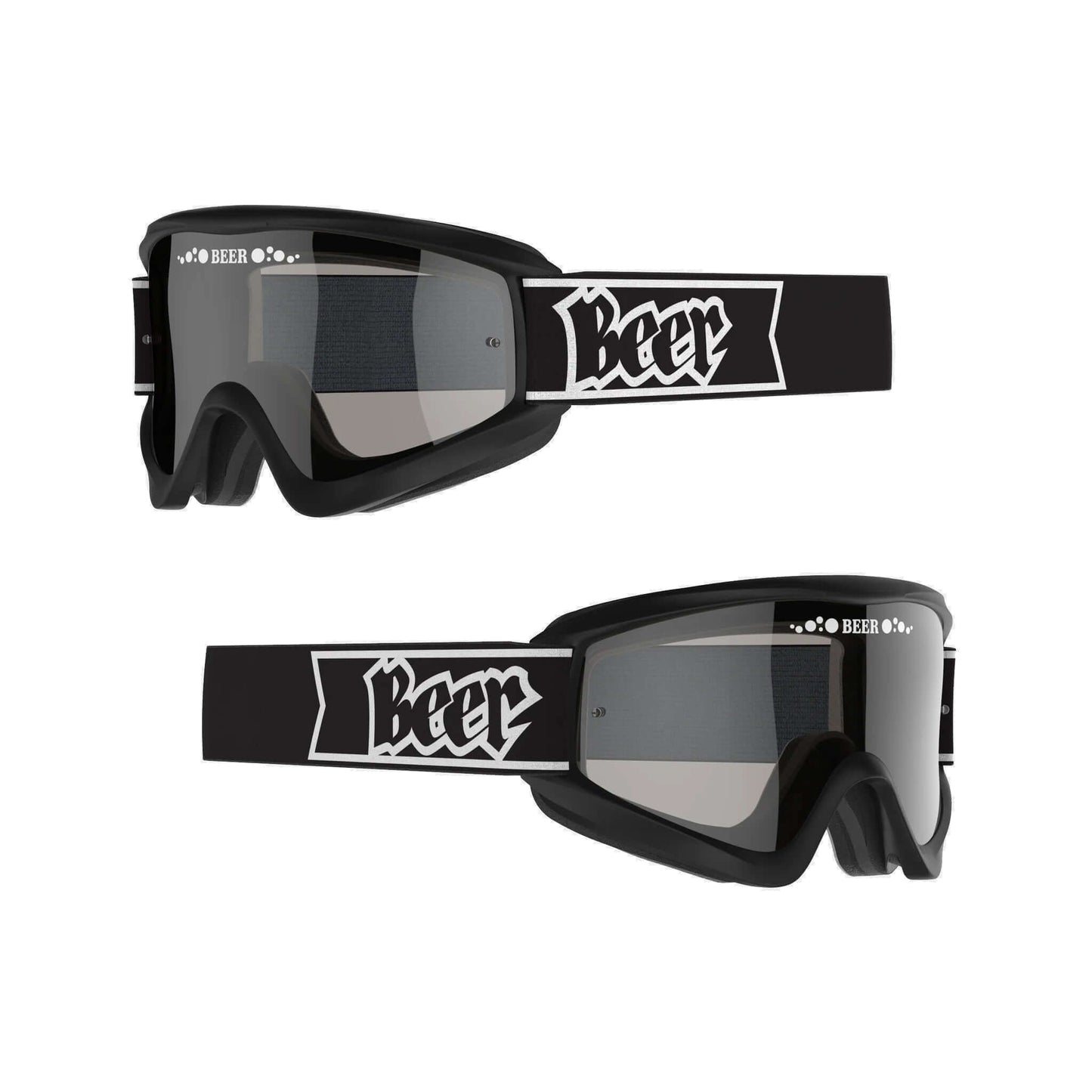 Black BEER Optics goggles offer comfort and dust protection with pliable urethane frame and durable design.
