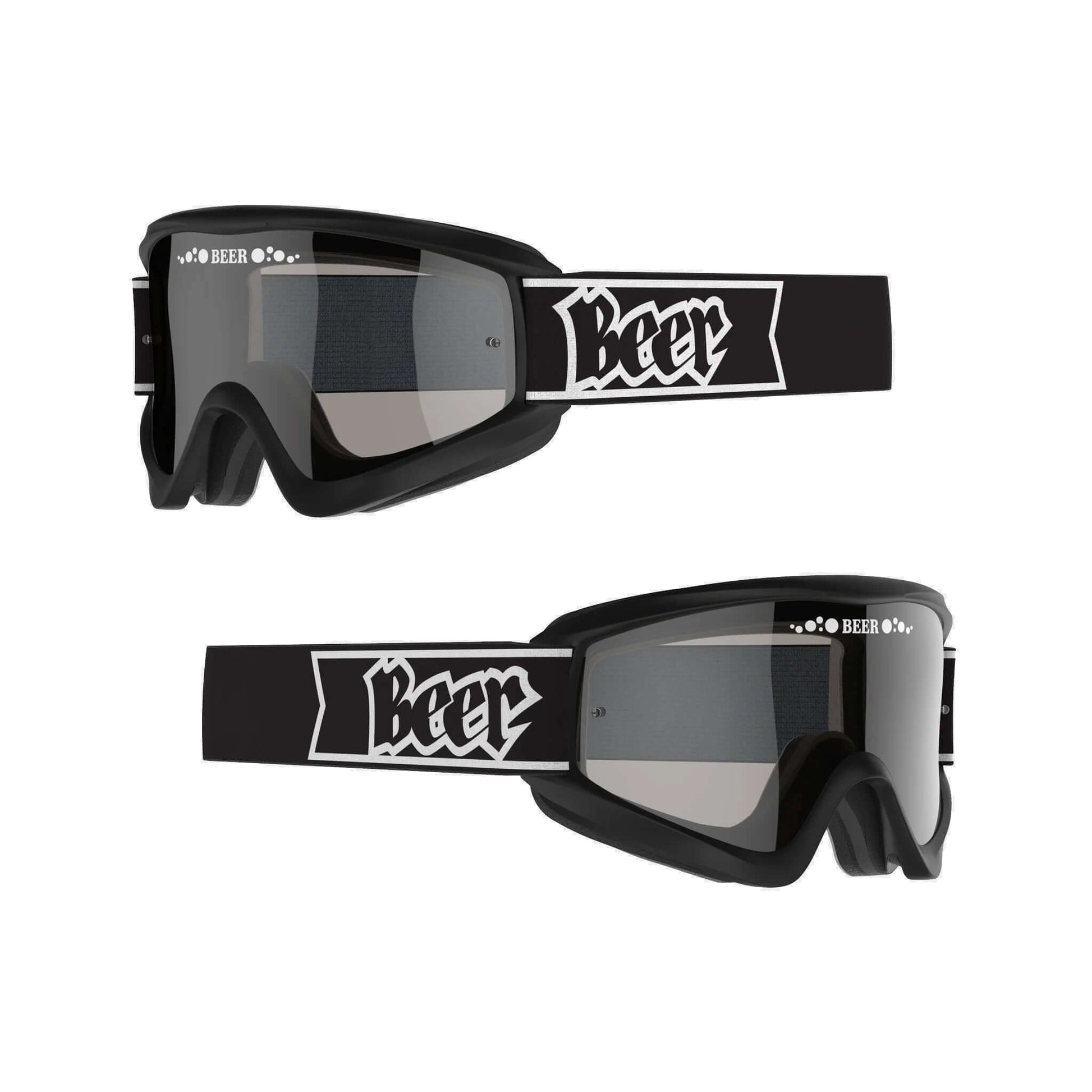 Black BEER Optics goggles offer comfort and dust protection with pliable urethane frame and durable design.