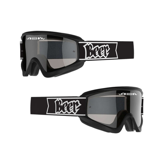 Black BEER Optics goggles offer comfort and dust protection with pliable urethane frame and durable design.