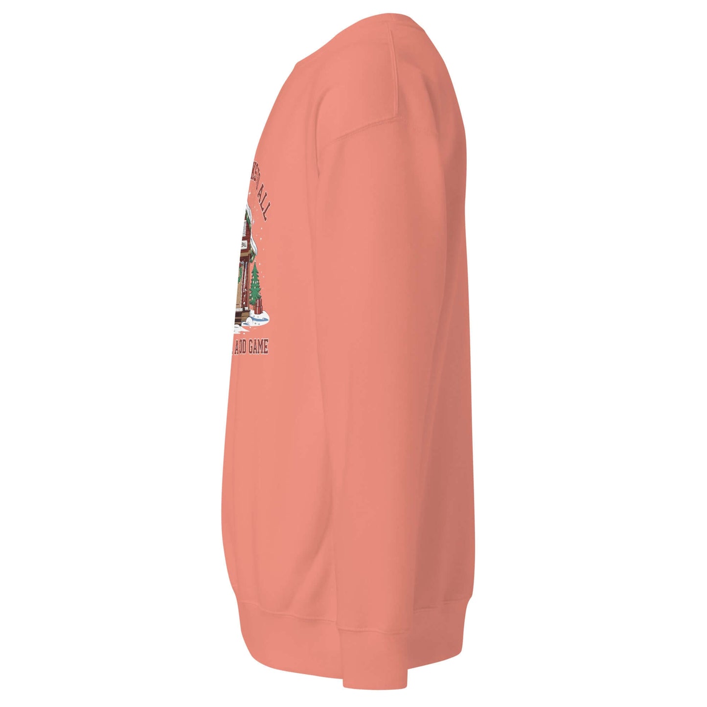 left of Cozy Pickleball Cabin: Merry Dinks Holiday Sweatshirt (dusty rose)