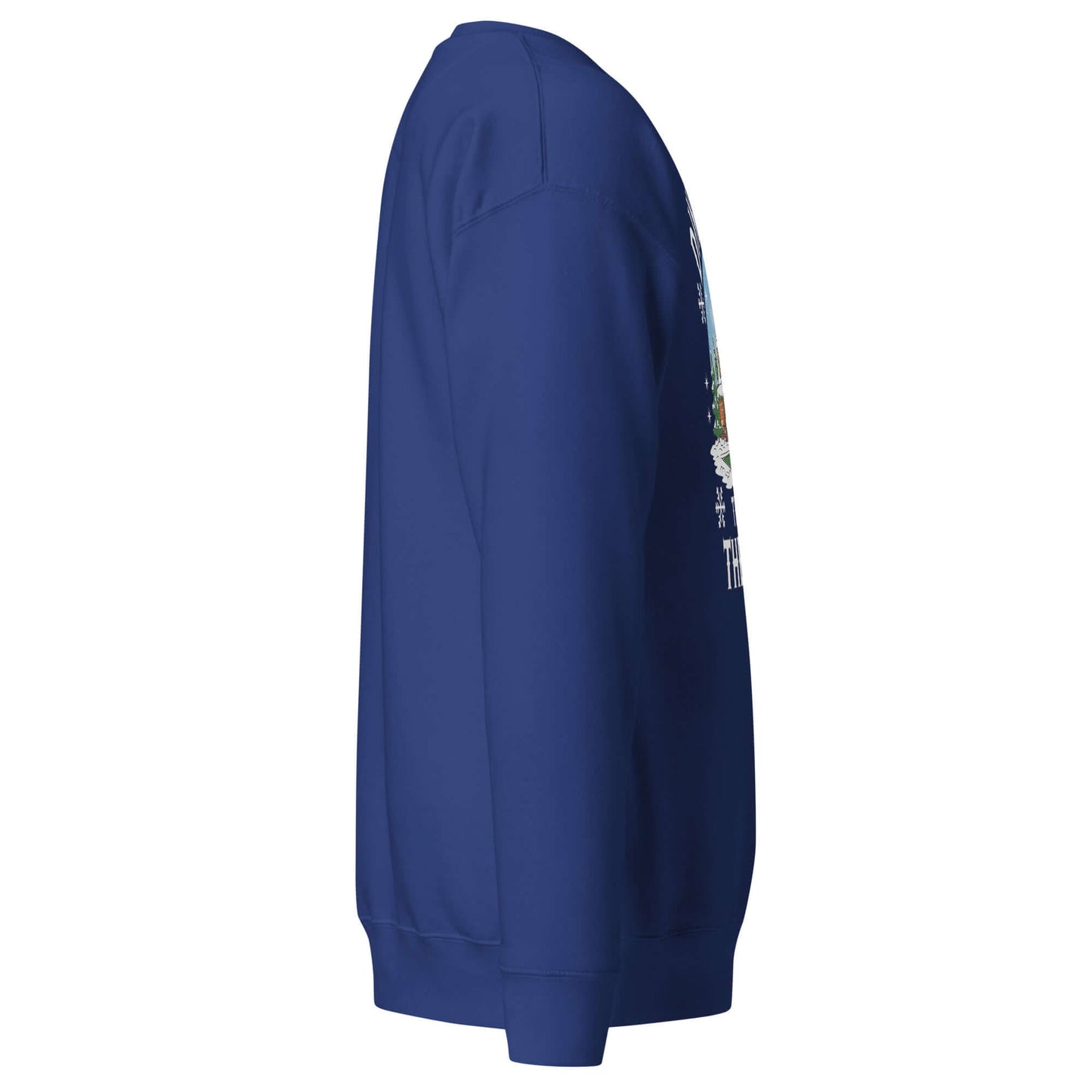 right side of Dinking Through the Snow: Cozy Pickleball Sweatshirt for Holiday Enthusiasts (royal)