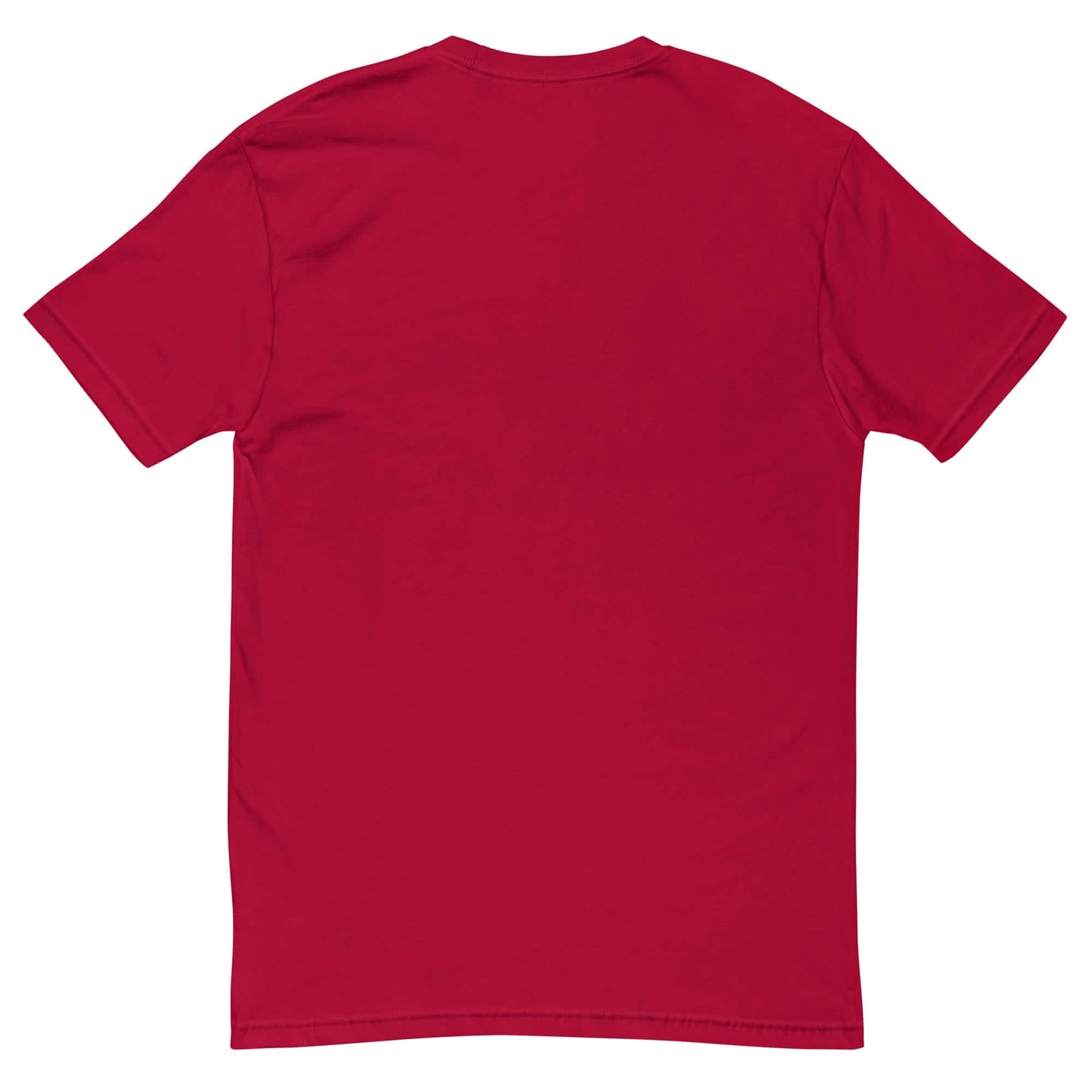 Red blank t-shirt back view for Halloween pickleball design.
