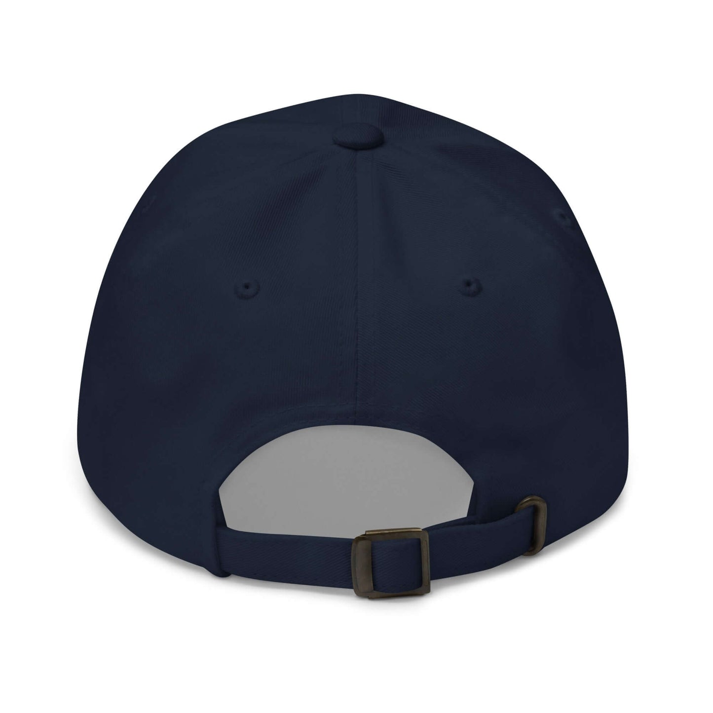 Back view of Haunted Pickleball Spirit Hat with adjustable strap in navy blue, perfect for spooky style and comfort on the court.