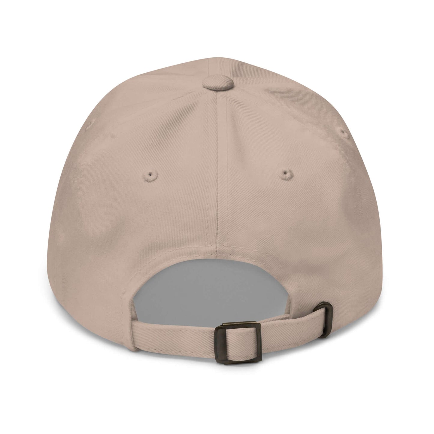 Back view of Haunted Pickleball Spirit Hat showcasing adjustable strap and chino cotton twill material.