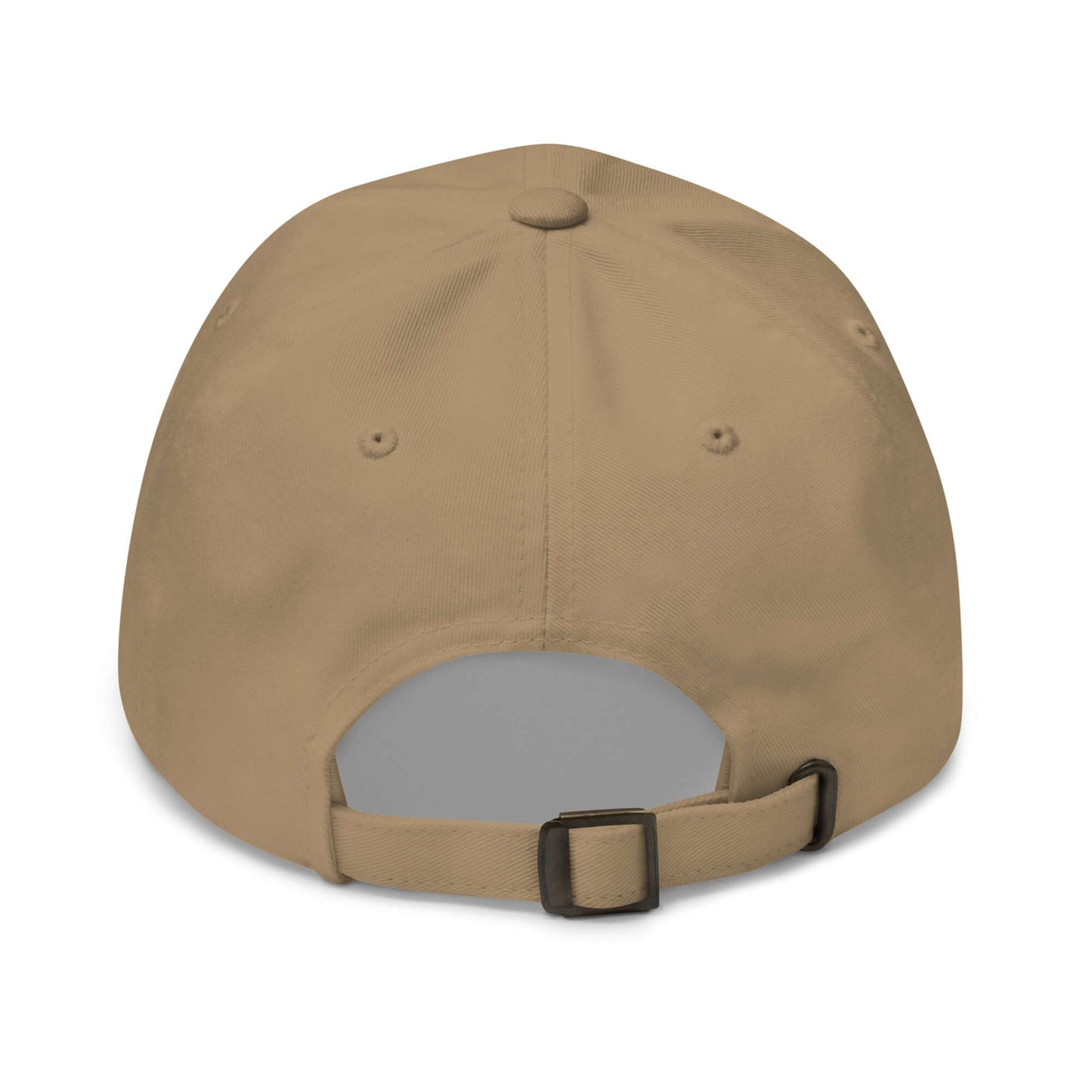Back view of Haunted Pickleball Spirit Hat in chino cotton twill with adjustable strap.