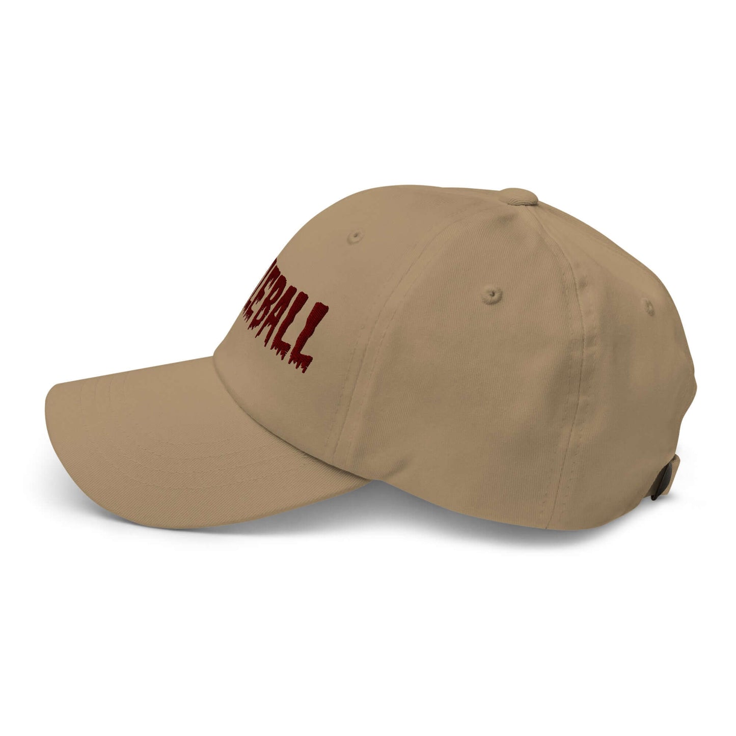Haunted Pickleball Spirit Hat with maroon embroidery on chino cotton twill, perfect for adding eerie style to your pickleball game.