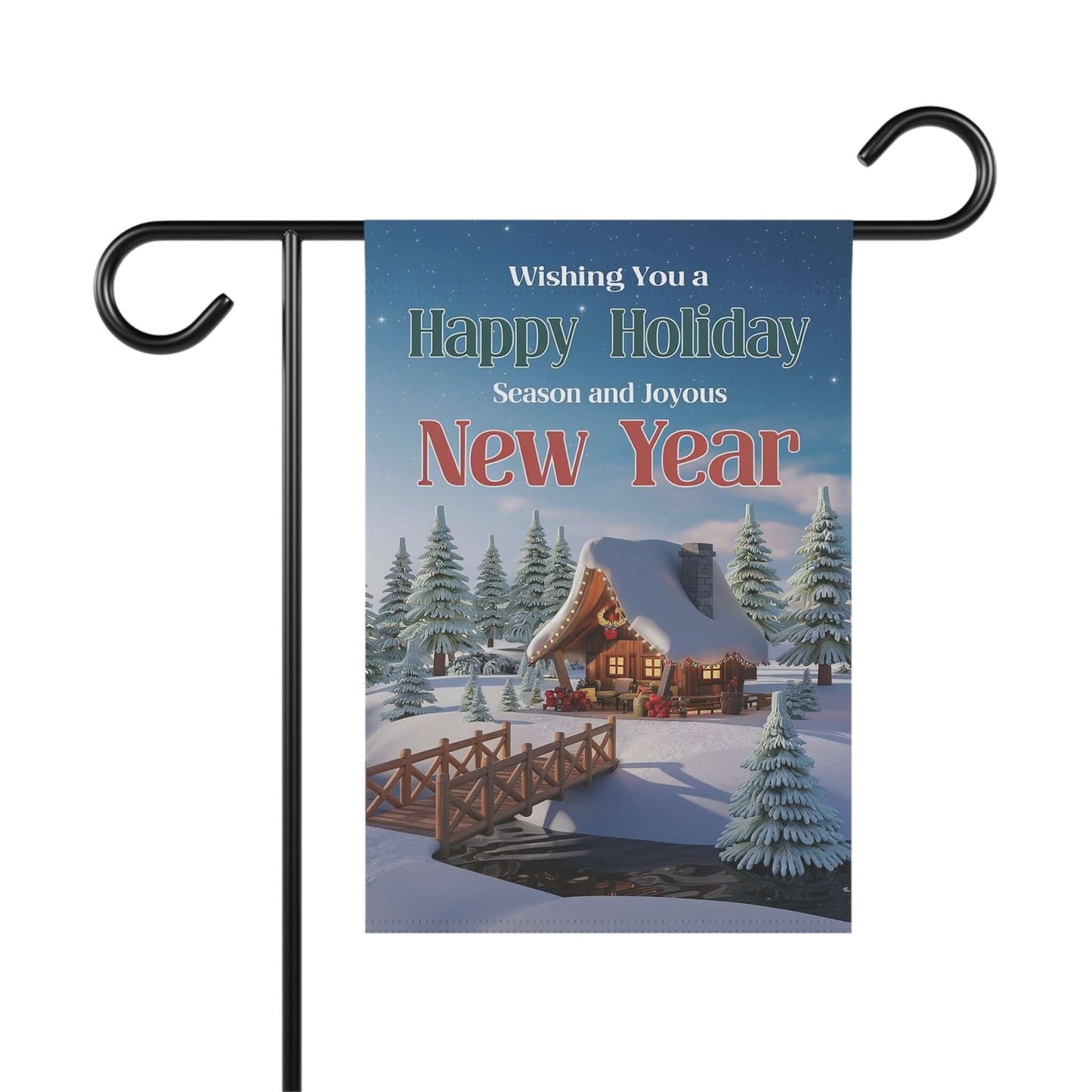 Joyous Holiday & New Year Banner: Spread Cheer in Your Garden & Home