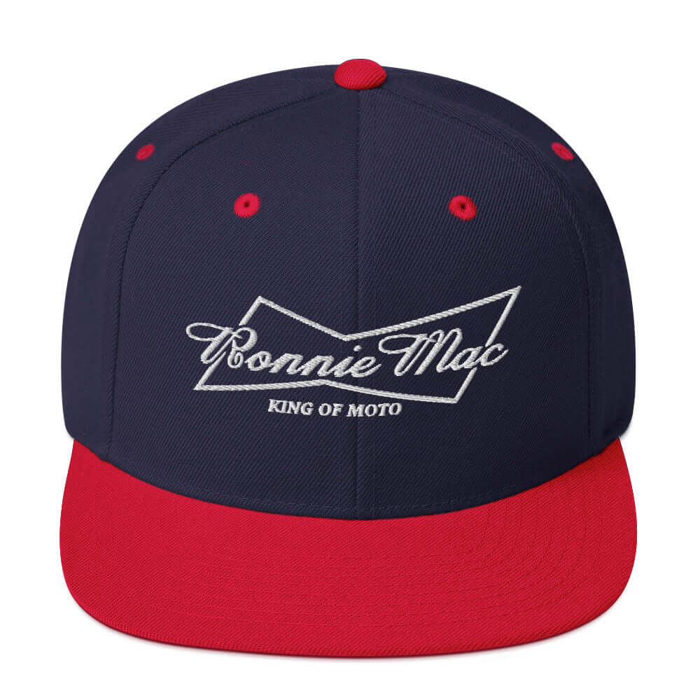 Motocross King of Moto Embroidered Snapback Hat