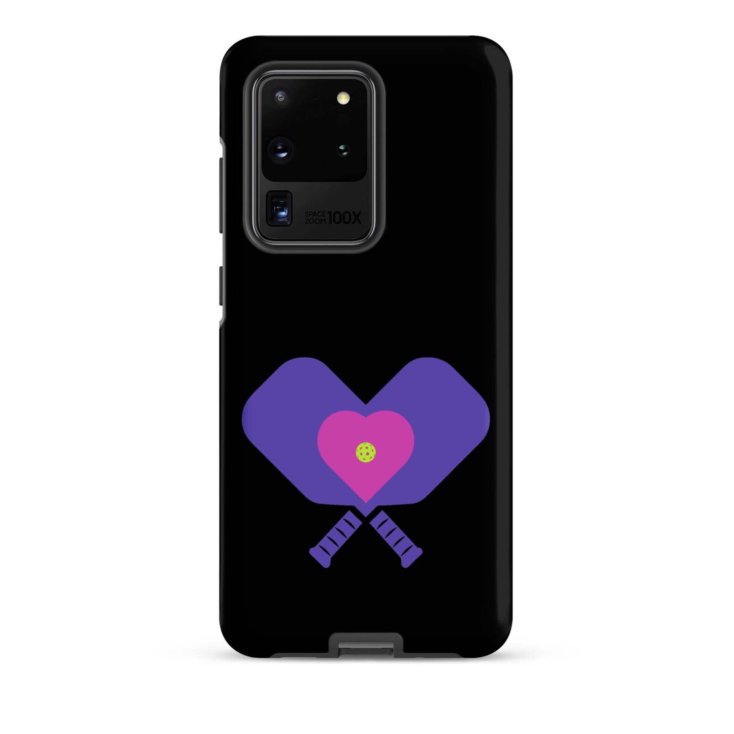 LOVE Pickleball Tough Case for Samsung with heart and paddles design, perfect for pickleball fans.