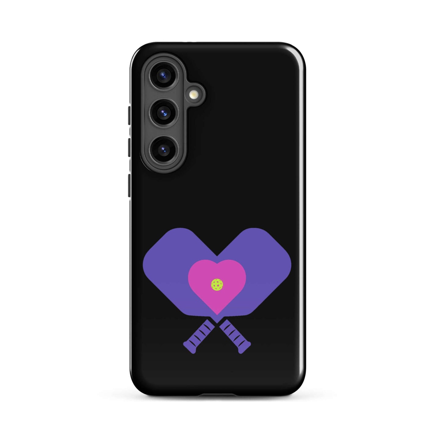 LOVE Pickleball Tough Case for Samsung® featuring heart-shaped paddles design.