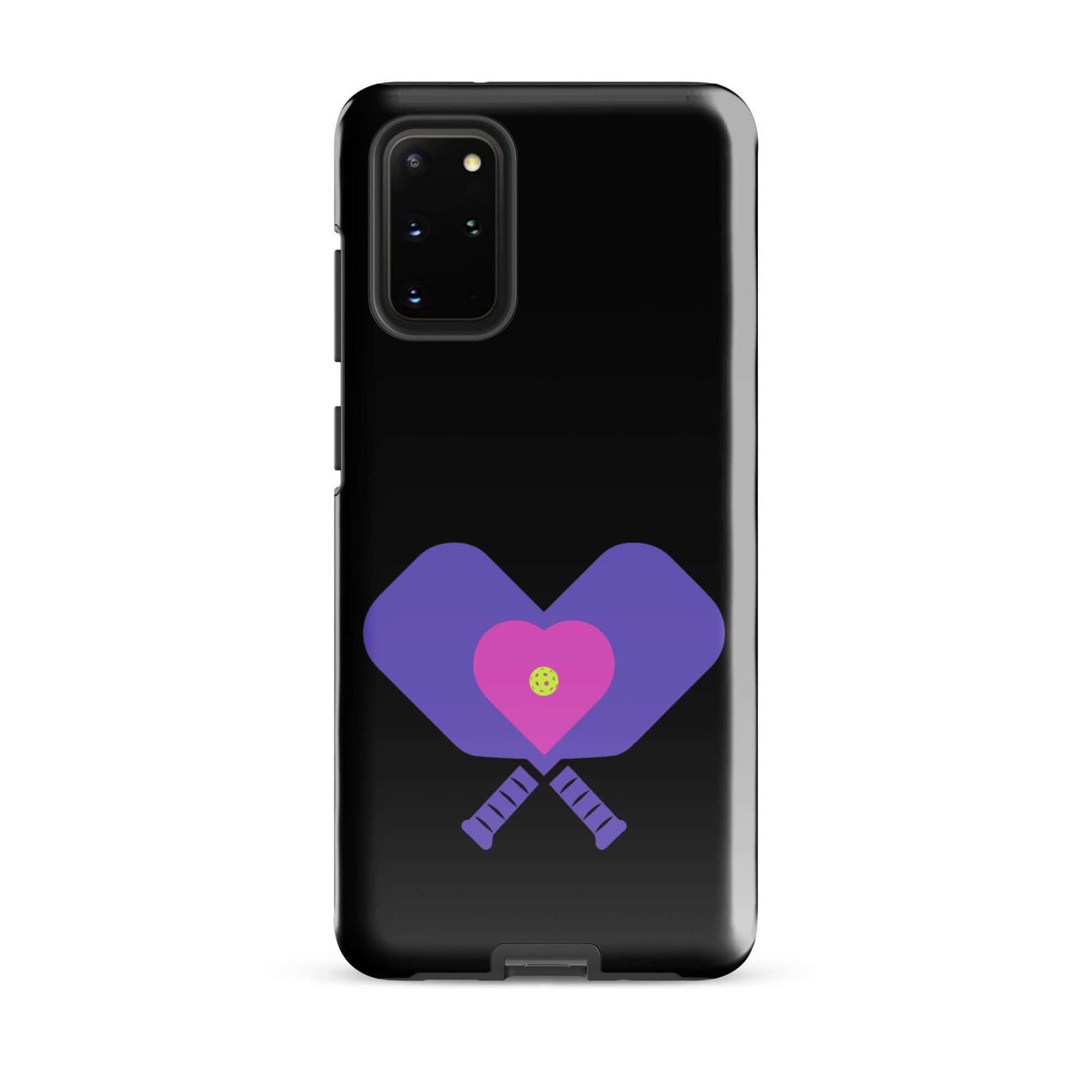 LOVE Pickleball Tough Case for Samsung® featuring heart and paddles design, perfect for pickleball fans.