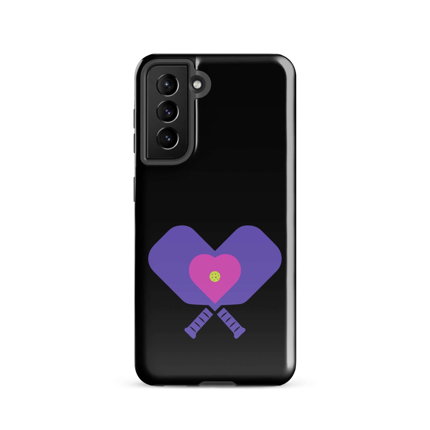 LOVE Pickleball Tough Case for Samsung® featuring heart and paddles design, stylish protection for pickleball enthusiasts.