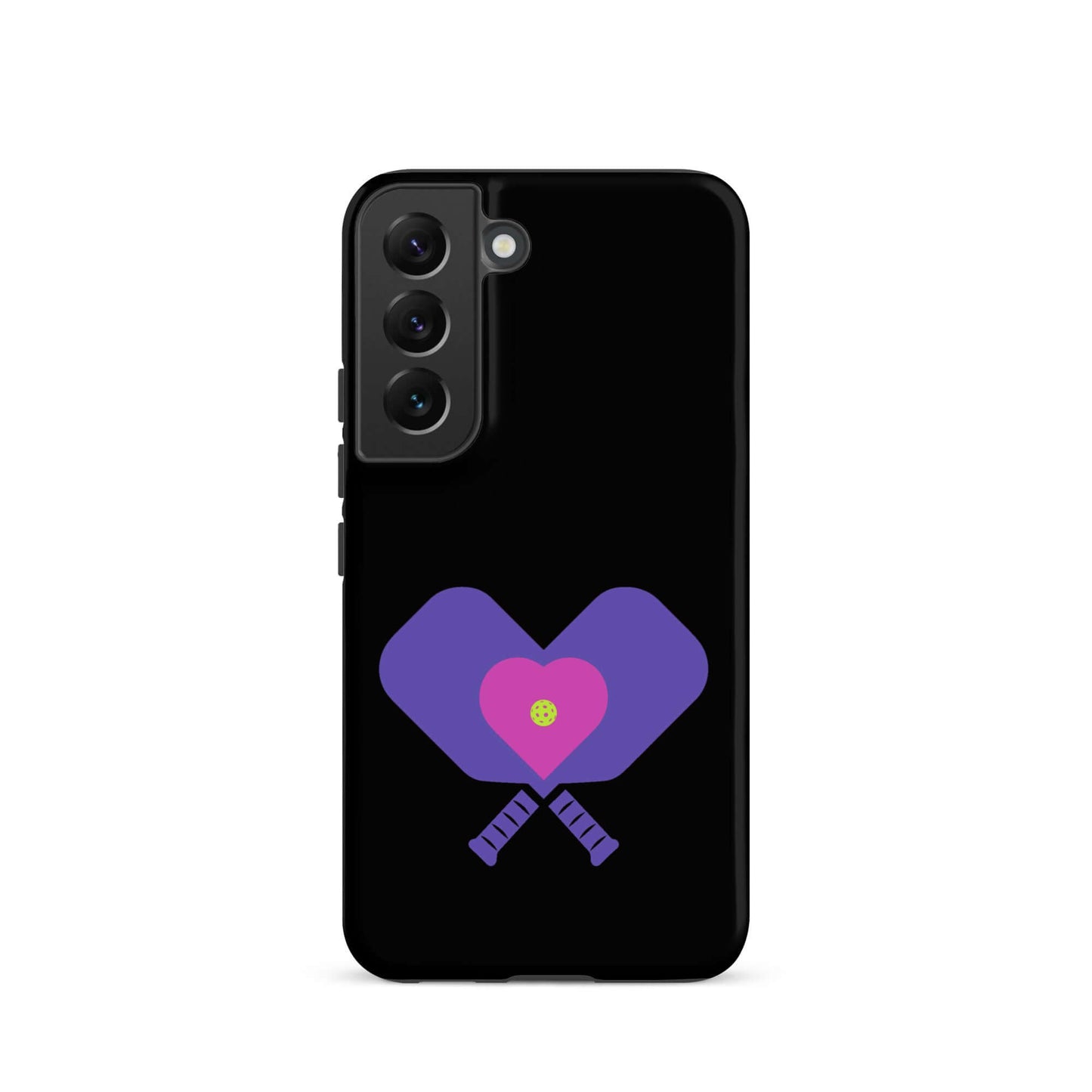 LOVE Pickleball Tough Case for Samsung®, featuring heart-shaped paddles design.