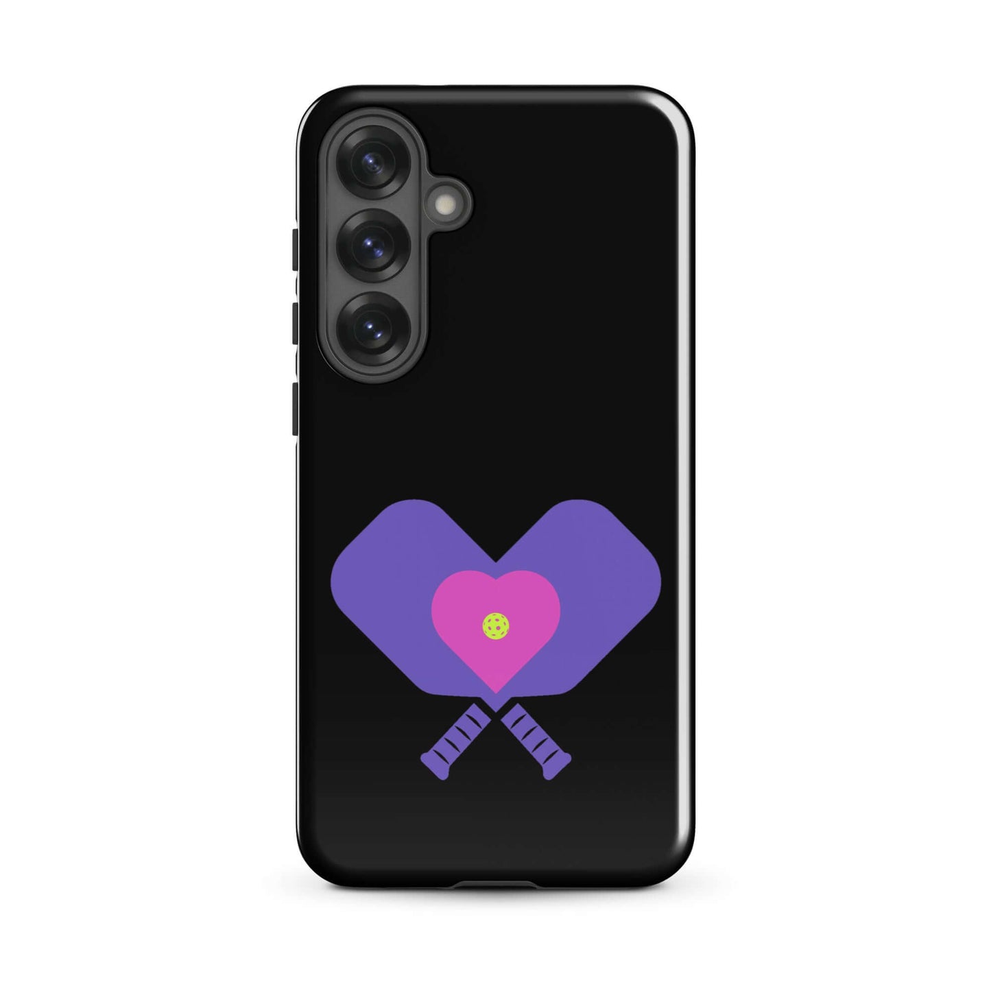 LOVE Pickleball Tough Case for Samsung® with heart and paddles design, perfect for pickleball fans.