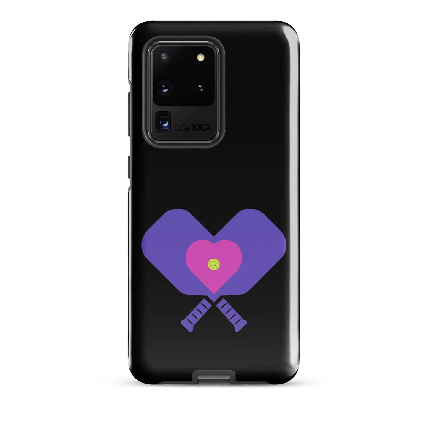 LOVE Pickleball Tough Case for Samsung with heart and paddle design for stylish protection.