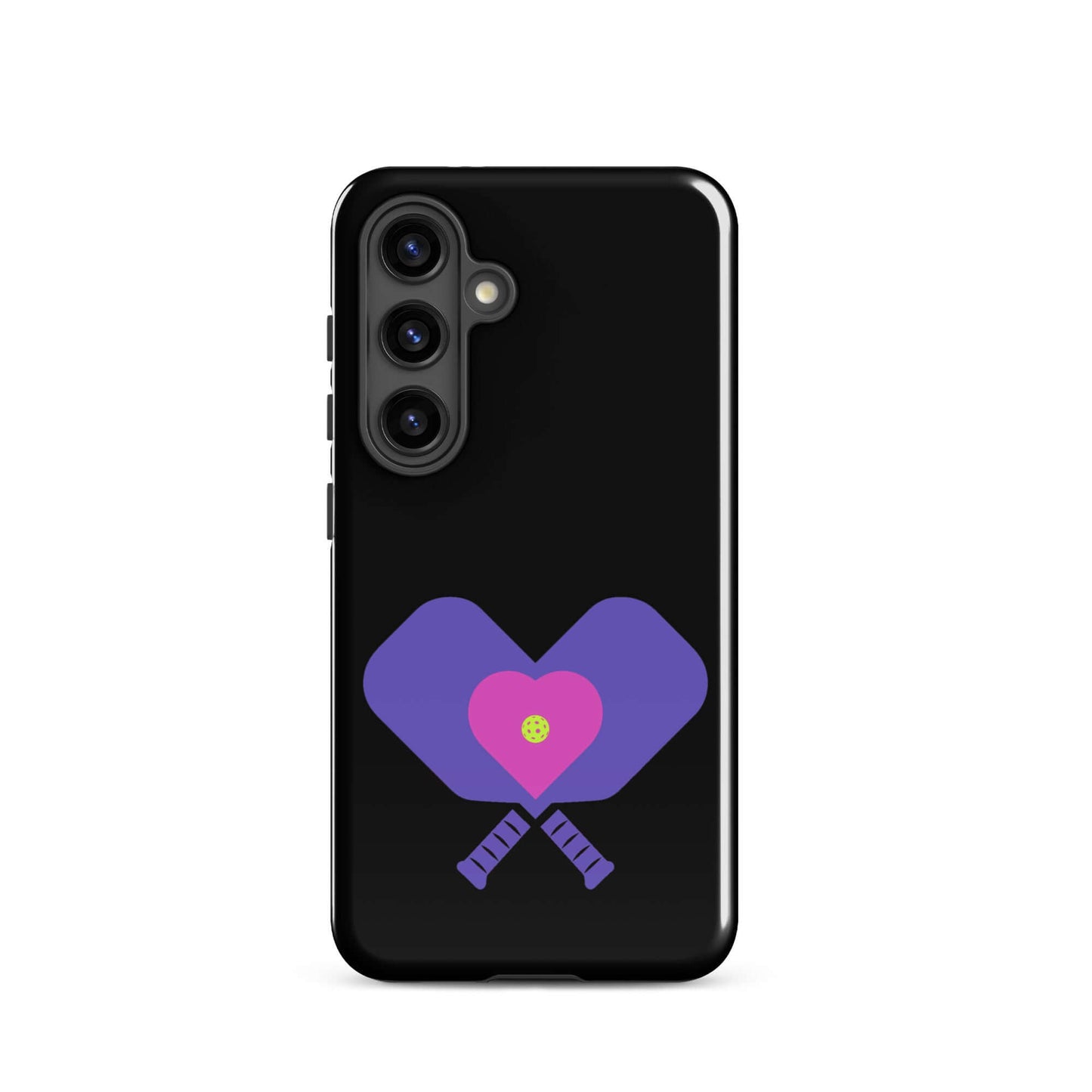 LOVE Pickleball Tough Case for Samsung® featuring heart-shaped paddles, perfect protection for fans of the game.