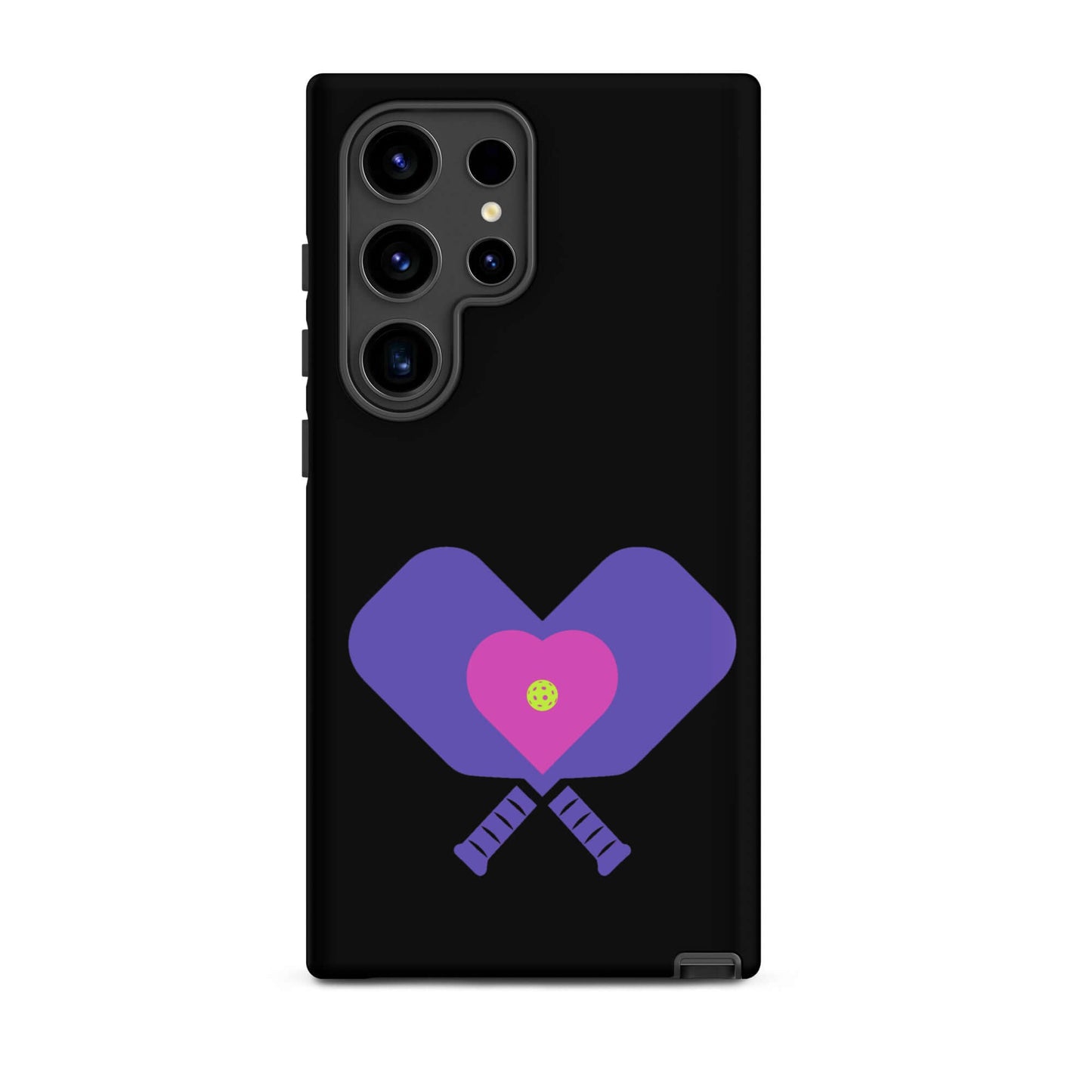 LOVE Pickleball Tough Case for Samsung® with heart and paddle design, perfect for pickleball fans.