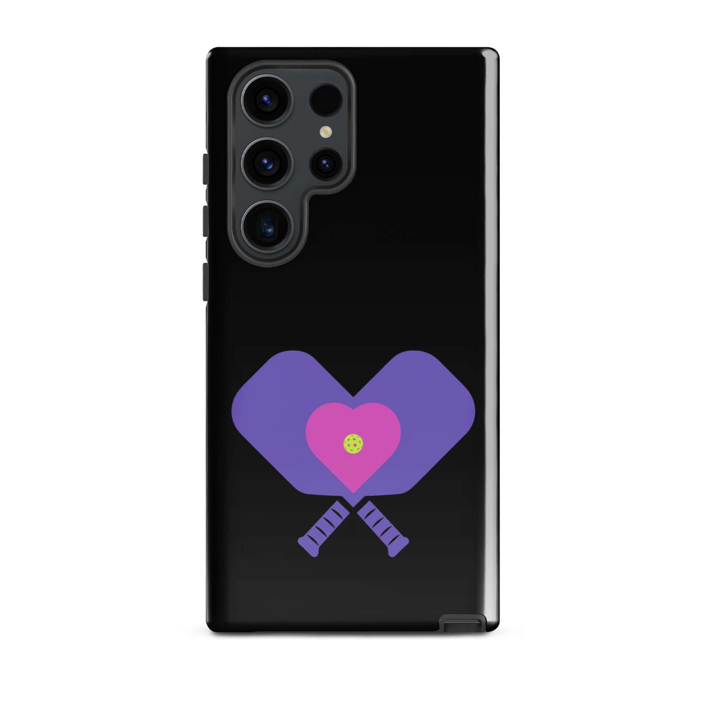 LOVE Pickleball Tough Case for Samsung® featuring heart-shaped paddles design.