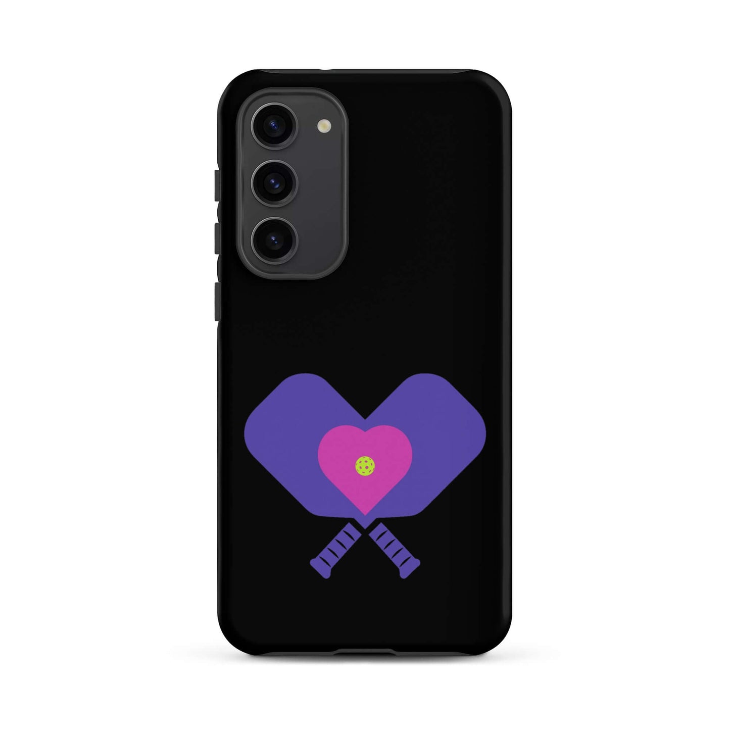LOVE Pickleball Tough Case for Samsung® with heart and paddles design, perfect for pickleball fans.