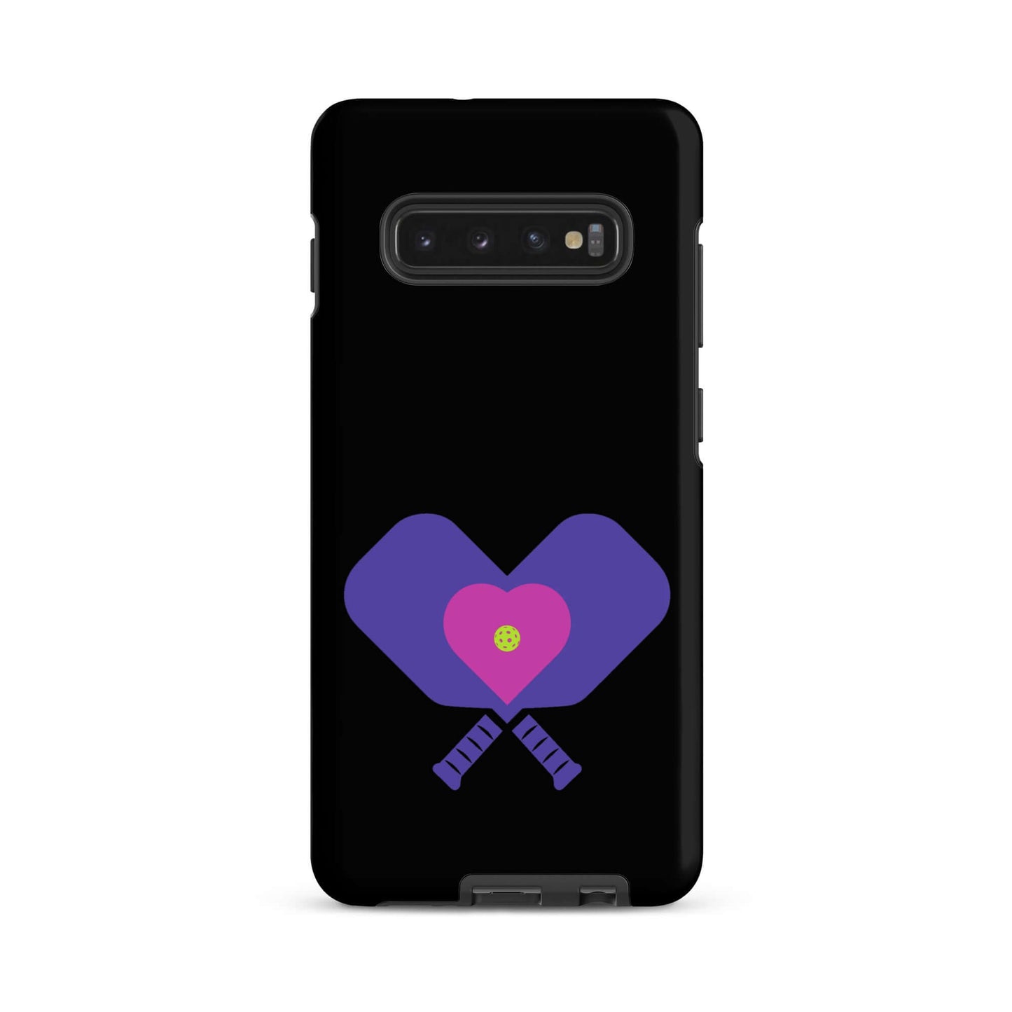 LOVE Pickleball Tough Case for Samsung® featuring a heart design and pickleball paddles