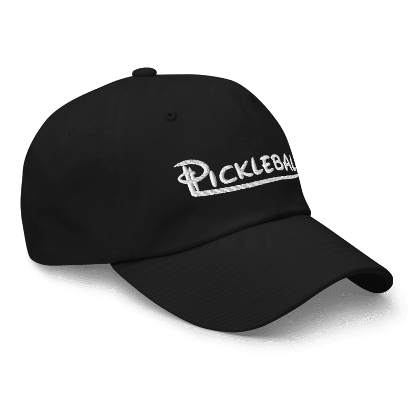 Black Low Profile Pickleball Embroidered Hat with Adjustable Strap