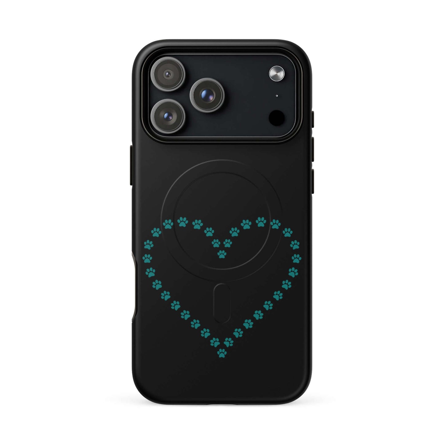 Magnetic Phone Case featuring playful paw print heart design for pet lovers, providing style and protection.