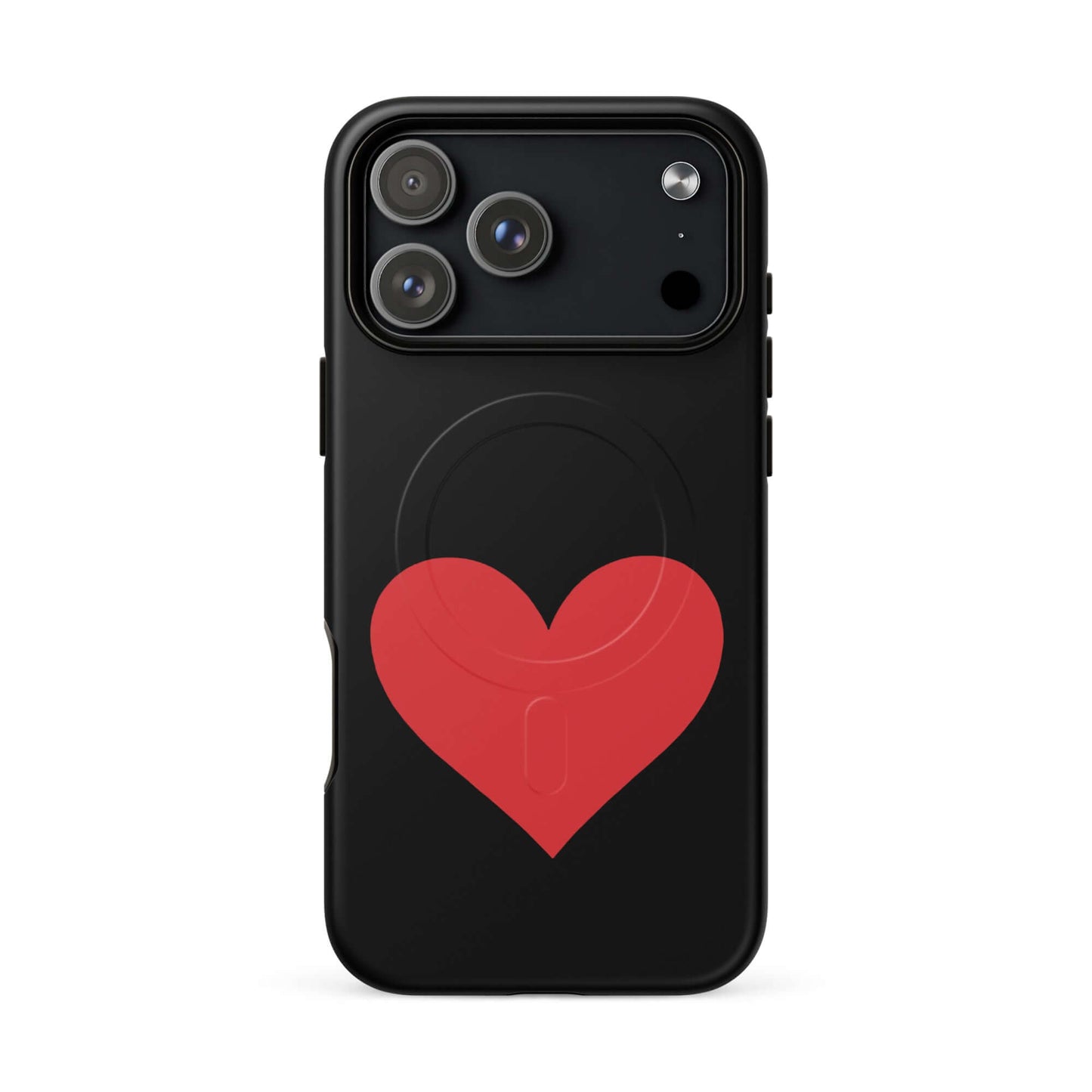 Magnetic Phone Case featuring a vibrant heart design in red, perfect for expressing love and protecting your iPhone.