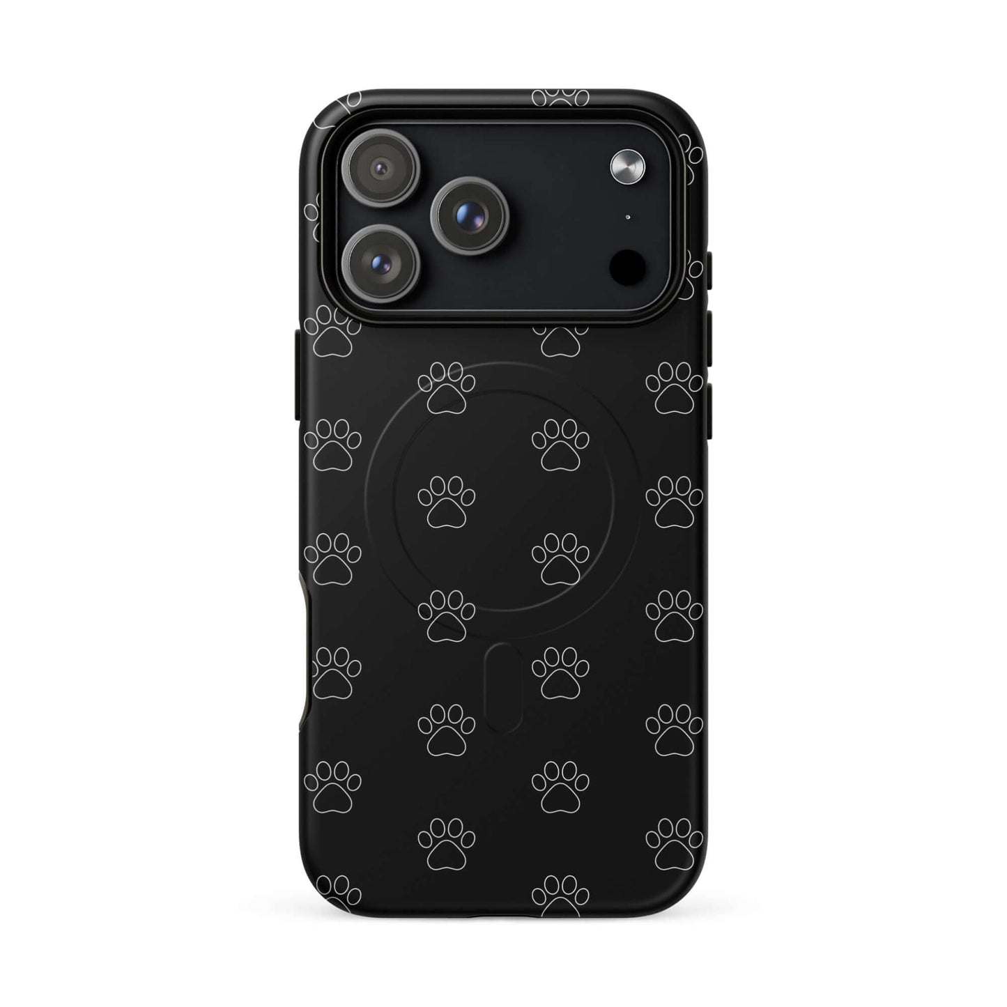 Magnetic Phone Case featuring a playful paw print design for pet lovers, ideal for iPhone users.
