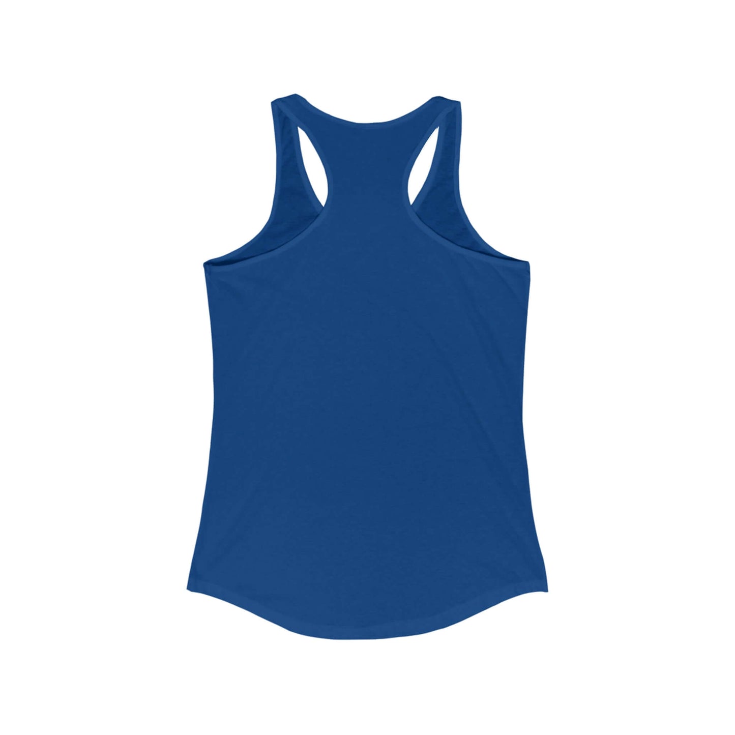 Blue racerback tank top from the No Mercy FO Pickleball Series - Women's Ideal, designed for performance and style.
