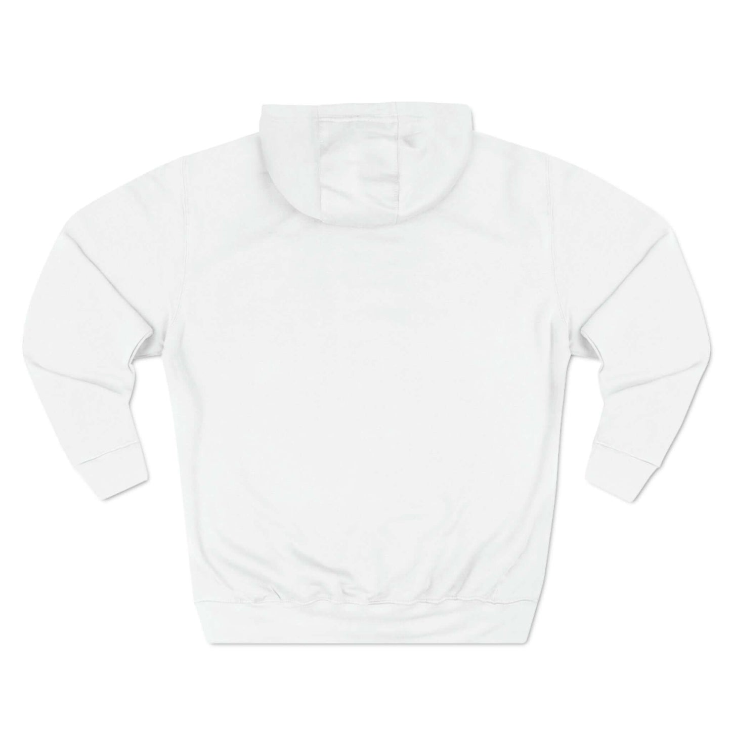 White fleece hoodie back view with hood and long sleeves, ideal for pickleball players seeking warmth and comfort on the court.