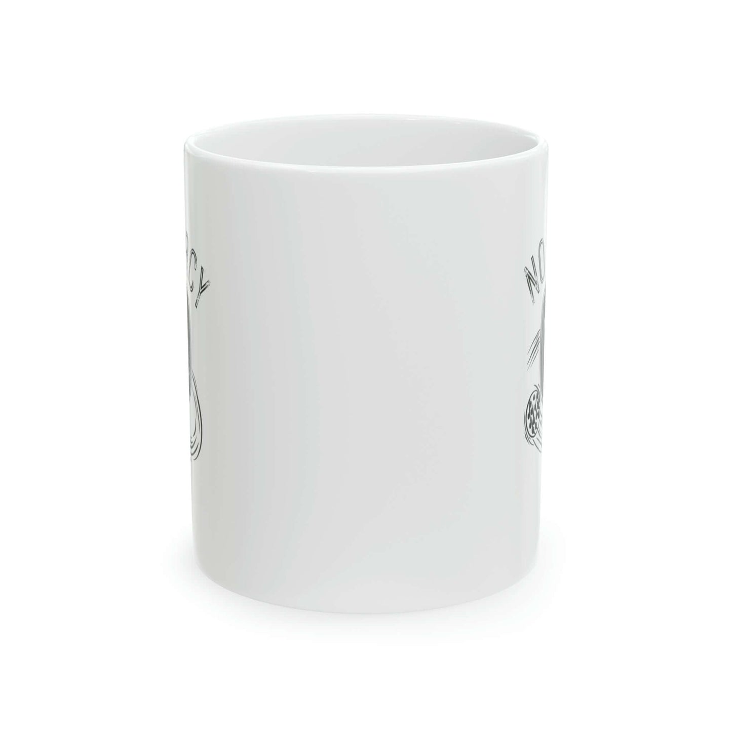 No Mercy Pickleball Series 11oz ceramic mug in white, durable and dishwasher-safe, perfect for coffee or tea lovers.