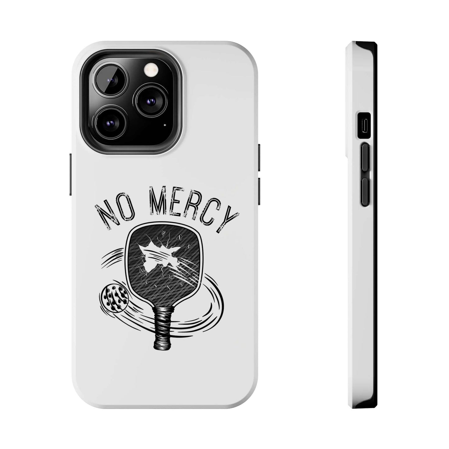 Durable No Mercy Pickleball tough phone case for Apple iPhone by RND Power Solutions, featuring dual-layer protection.