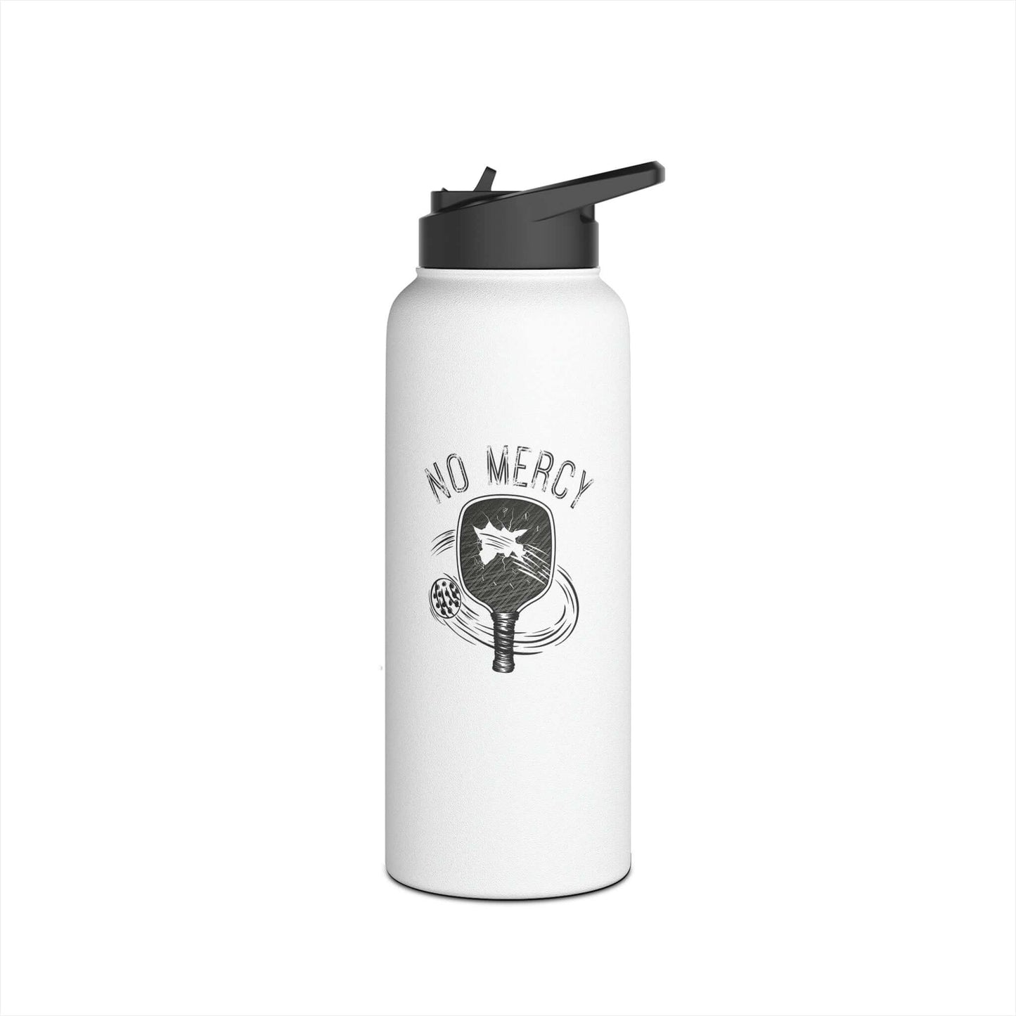 No Mercy Pickleball Series stainless steel water bottle with standard lid, featuring sporty design for hydration.