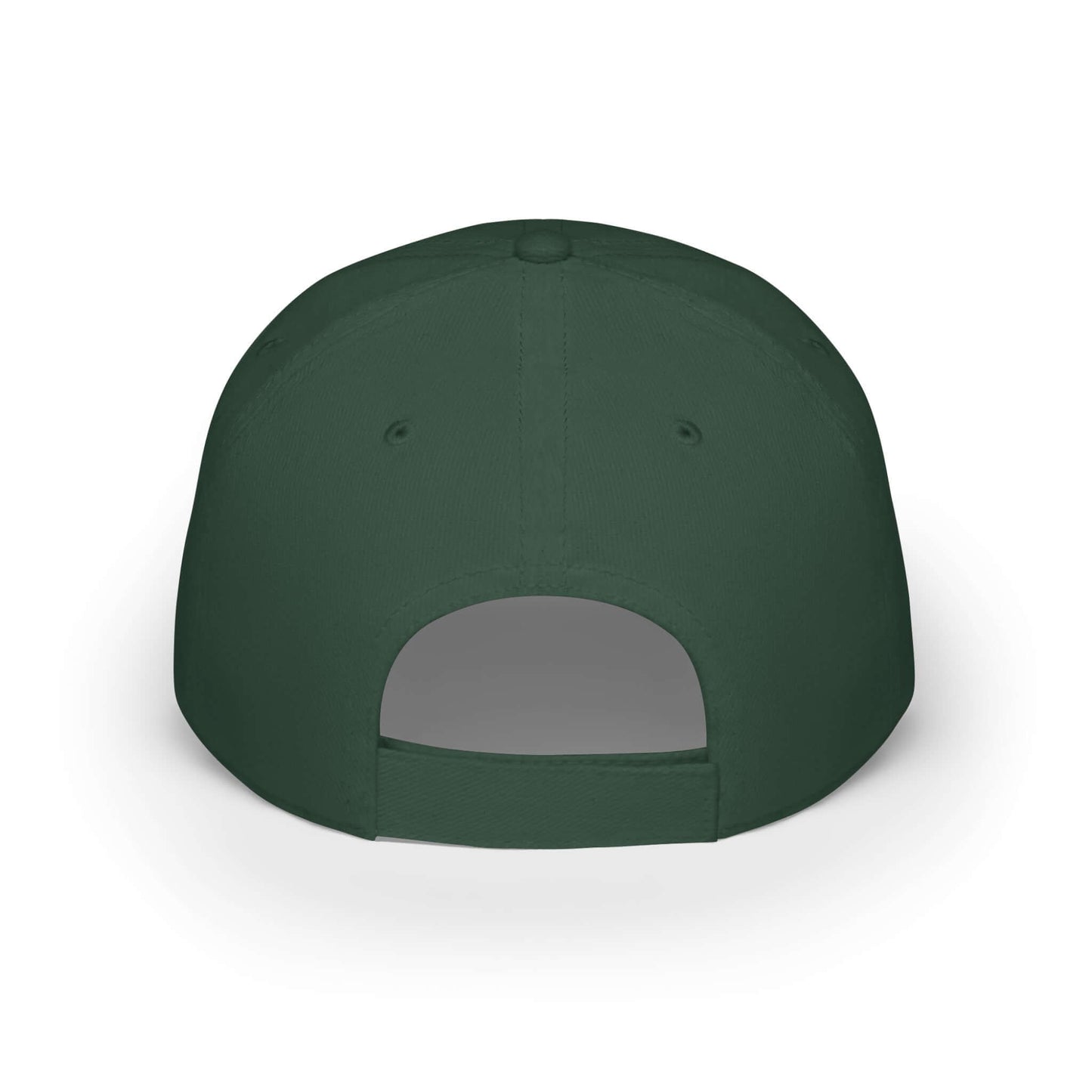 Back view of green Pickleball American Flag Series low profile baseball cap with adjustable closure.